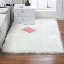 Yebeile роскошный квадратный коврик из мягкой овчины, пушистый ковер, белый мех, мохнатый ковер с длинными волосами, сплошной мат, коврик для гостиной, домашний декор