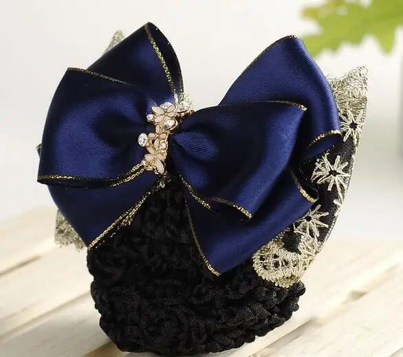 

Sweet Women Girl Bow Barrette Hair Clip Cover Hairpins Bowknot Bun Snood Hair Accessories