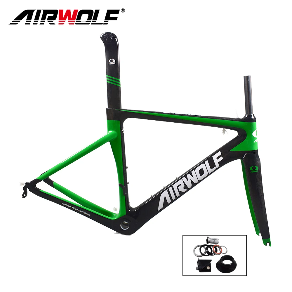 

Airwolf Carbon road frame cycling bicycle frameset BSA 3K weave carbon bike frame size in 48/51/54/56cm cadre carbone route 2018