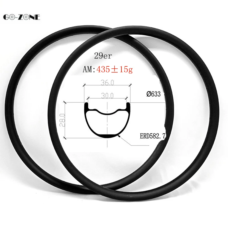 29 дюймов mtb углеродное колесо велосипед обод 36 мм ширина 28 мм Глубина AM бескамерные 29er горный диск тормозной обод глянцевый/матовый 24H 28H 32H 36H