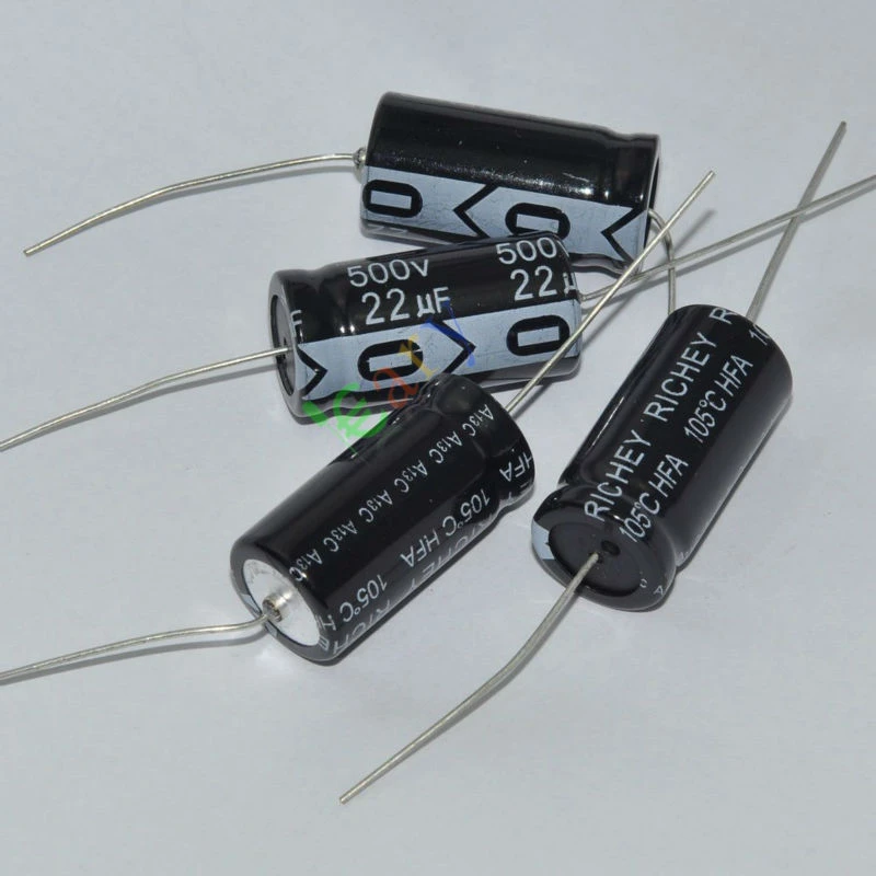 5pc 50V 22uf 105C long copper leads Axial Electrolytic Film Capacitor audio amps