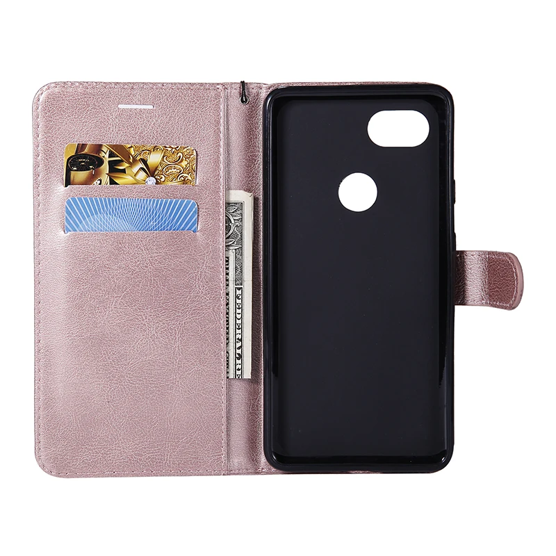 Luxury Plain PU Leather Flip Case For Google Pixel 2 XL Protective Wallet Cover For Google Pixle 2XL With Credit Cards Coque     (15)