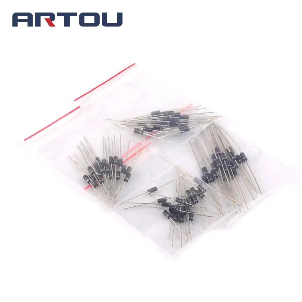 Комплект силиконовых выпрямителей 1N4001(1A50V) 1N4002(1A100V) 1N4004(1A400V) 1N4007(1A1200V) 4 значения * 20