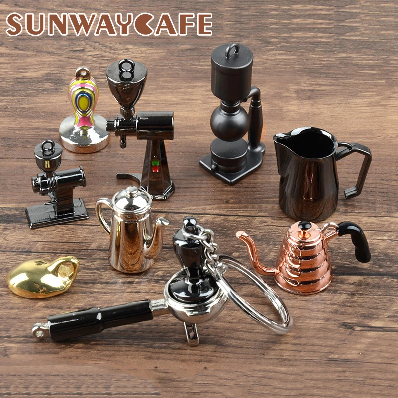 Coffeeware Espresso Accessories Gift Coffee Machine Handle Moka Pitcher  Keyring Portable Creative Barista Coffee Tamper Keychain