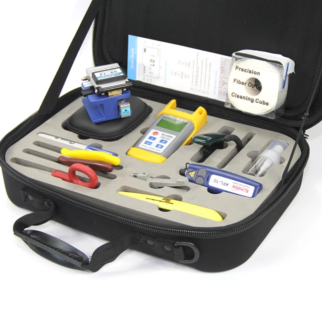 

Fiber Optic Tool Kit KomShine KFH-13 w/ Optical Power Meter Fiber OPM/ Red Light Visual Fault Locator / Fiber Cleaver