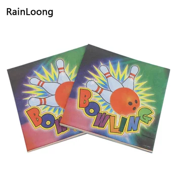 

[RainLoong] Paper Napkins Bowling Sport Print Tissue Napkins Decoration Serviettes 33x33cm 5packs (20pcs/pack)