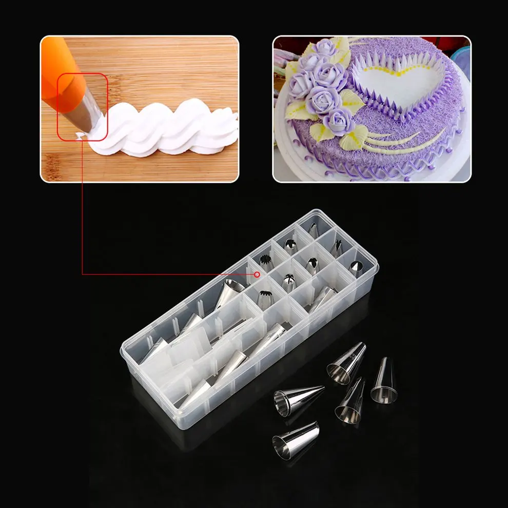 

5pcs NEW 24Pcs/set Large Stainless Steel Icing Piping Nozzles Pastry Tips Set For Cake Decorating Sugar Craft Tool Smile