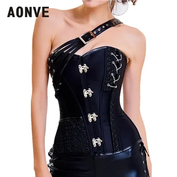 

Aonve Gothic Overbust Corset Black Pink Women Bustier Goth Korse Steampunk Sexy Clubwear Woman Body Modeling Corsets S-2XL