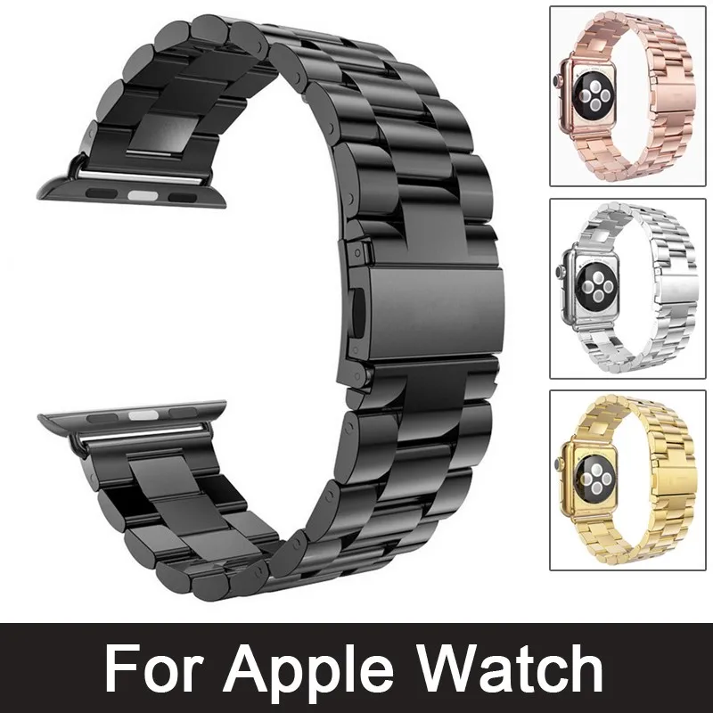 Ремешок из нержавеющей стали для iWatch Apple Watch 38 мм 40 42 44 сменный Браслет наручных