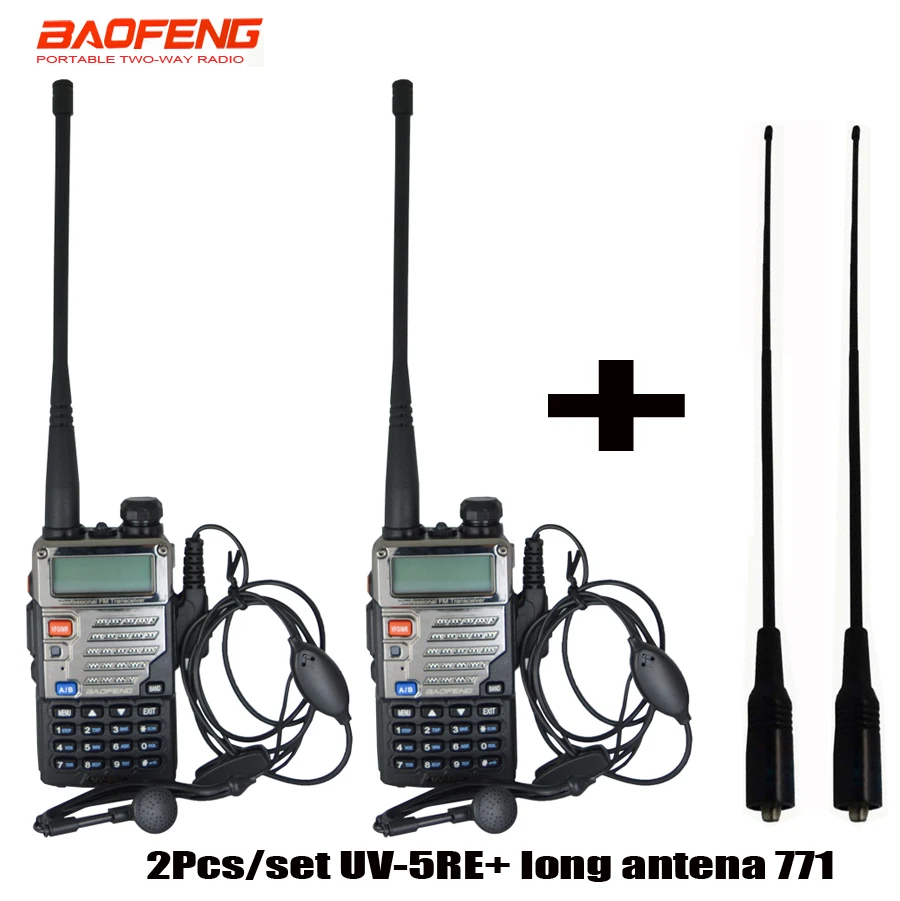 2 шт./компл. BaoFeng UV 5RE UV-5RE иди и болтай Walkie Talkie двухстороннее радио UV5RE радио 136-174 МГц& 400-520 МГц+ мягкая длинная антенна 771