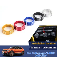 QCBXYYXH, автомобильный Стайлинг, внутренняя воздушная условная ручка, крышка для Volkswagen T-ROC, регулятор громкости, крышка, внутренние автомобильные аксессуары