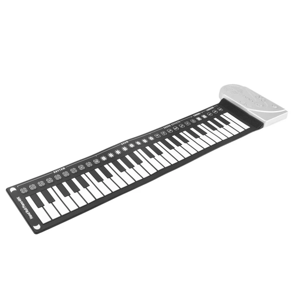

New 49 Keys Digital Keyboard Piano Hand Roll Up Music Electronic Piano Pad With Speakers Flexible Organ Gift For Kids Student