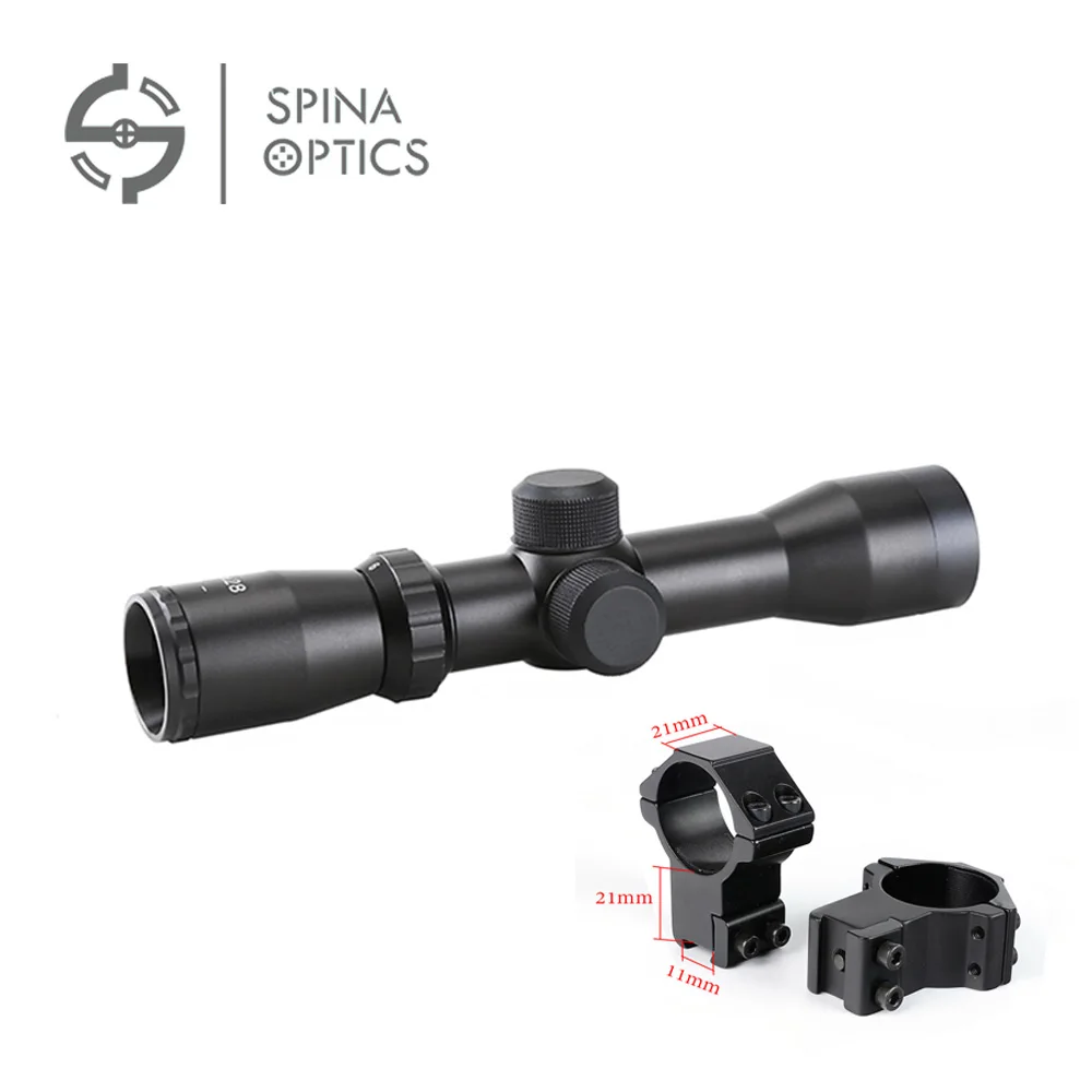 Оптика SPIAN 2-6x28 прицел для охотничьей стрельбы 20 мм/11 мм крепление - Цвет: with 11mm rings