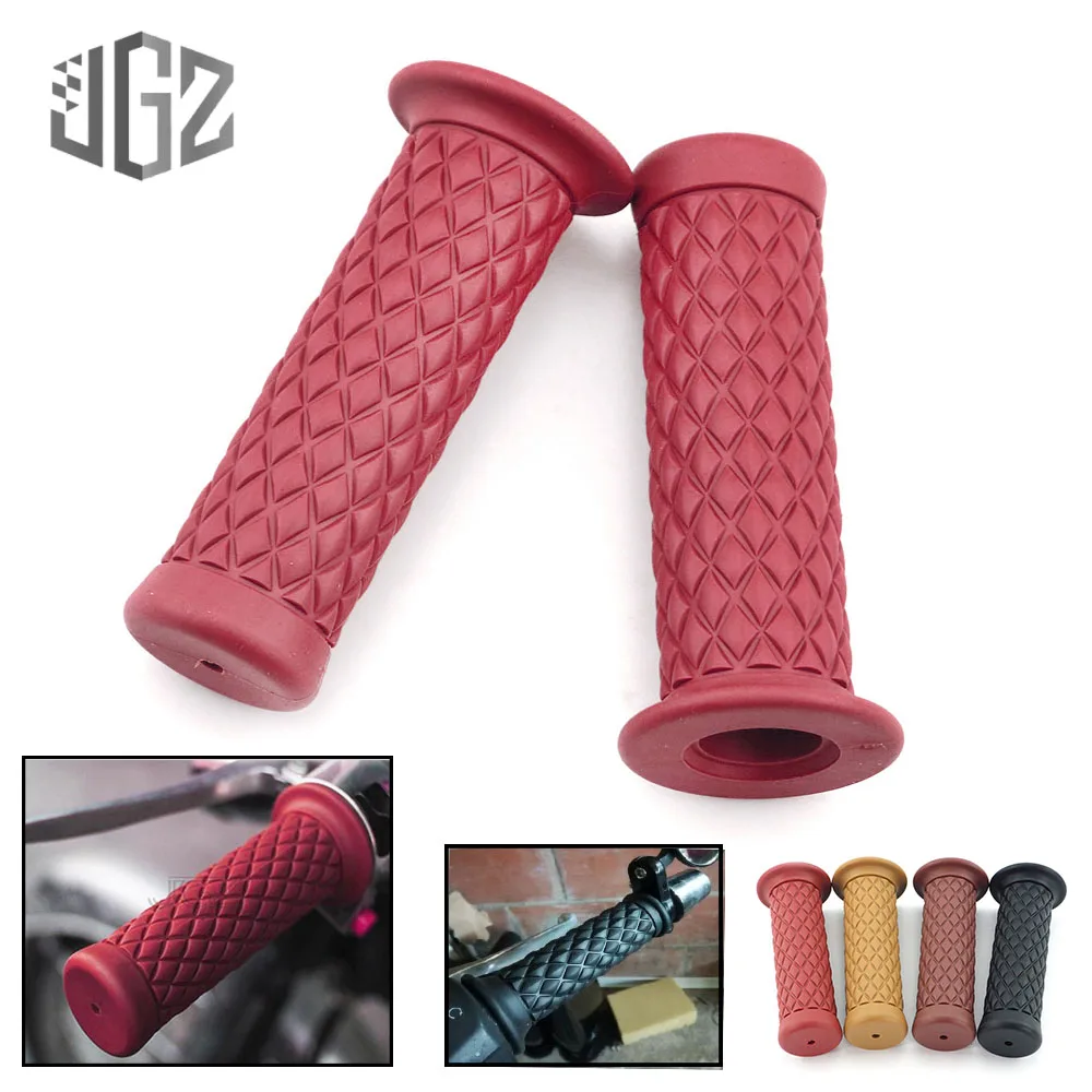 

Universal 7/8'' 22MM Vintage Rubber Motorcycle Handle Grips Retro Motorbike Handlebar Grip for Harley Yamaha Cafe Racer 5 Colors