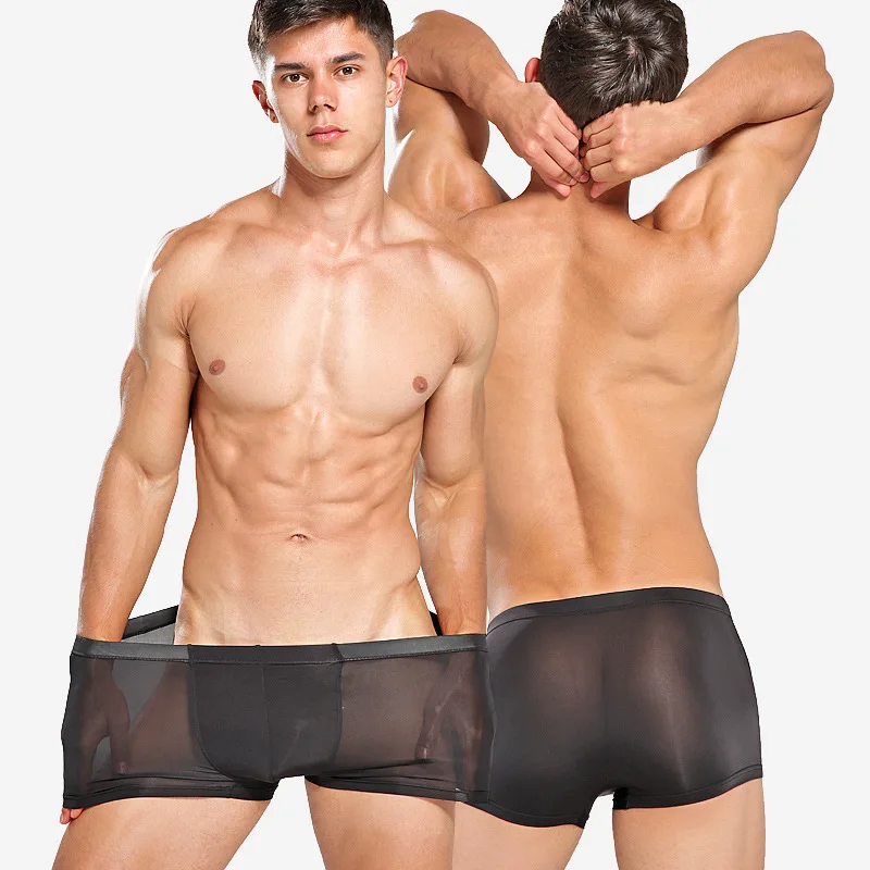 

Summer Silk Korean Version Of The Men's Personality Solid Color Ultra-thin Ice Silk Underwear Fashion Waist Comfortable Summer