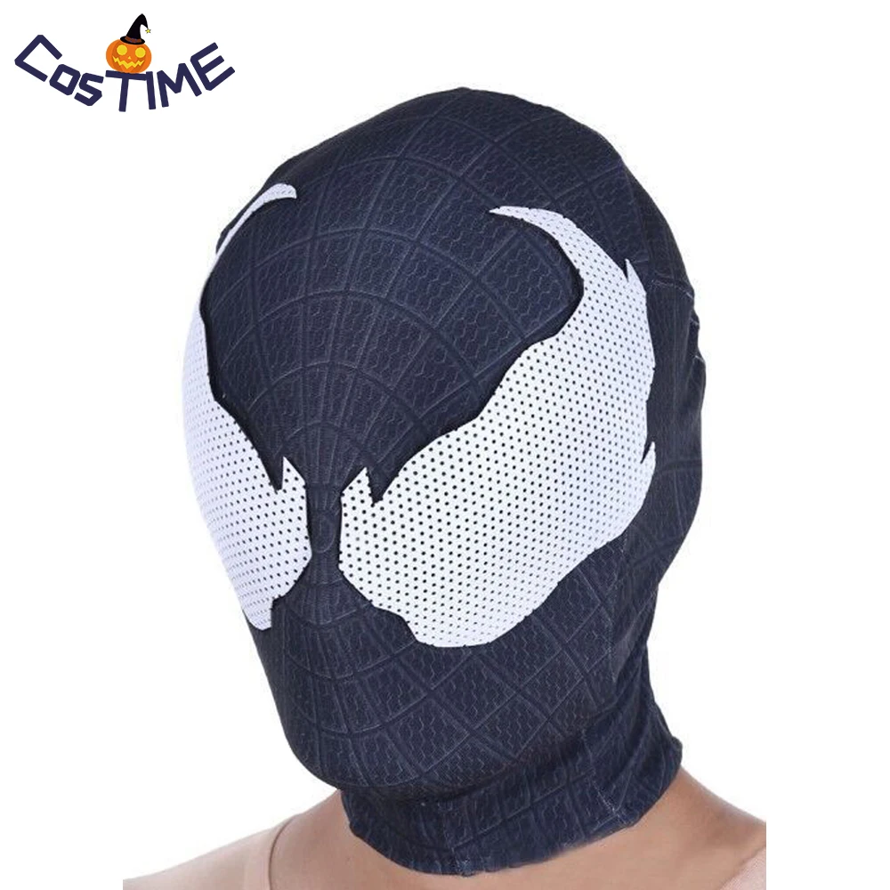 Взрослых костюм Venom Человек Паук черная маска чудо-яд Мак косплэй террор Темный Шлем Хэллоуин ролевые игры подарки Пурим карнавал