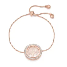 Charm Hollow Life Tree Bracelet For Women Zircon Rhinestone Hand Chain High Quality Bracelet&Bangles Hand Accessories For Women stylish rhinestone hollow out elastic bracelet for women