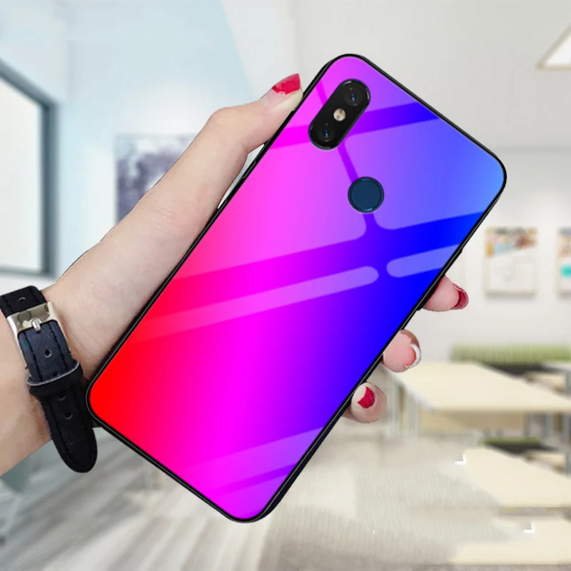 Чехол для xiaomi redmi Note 6 pro градиентный чехол из закаленного стекла Note6 чехлы