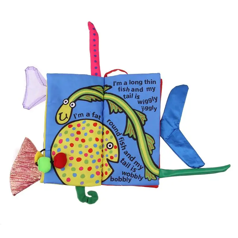 Soft Cloth Book for Baby Cartoon Ocean Animals Knowledge Cloth Books Childrens Room Decor Baby Infant Early Development Toys