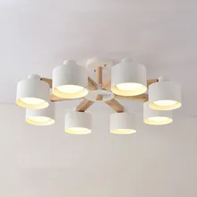 Скандинавский деревянный потолочный светодиодный светильник люстры лампа гостиная люстра освещение Современные подвесные потолочные светильники WR963