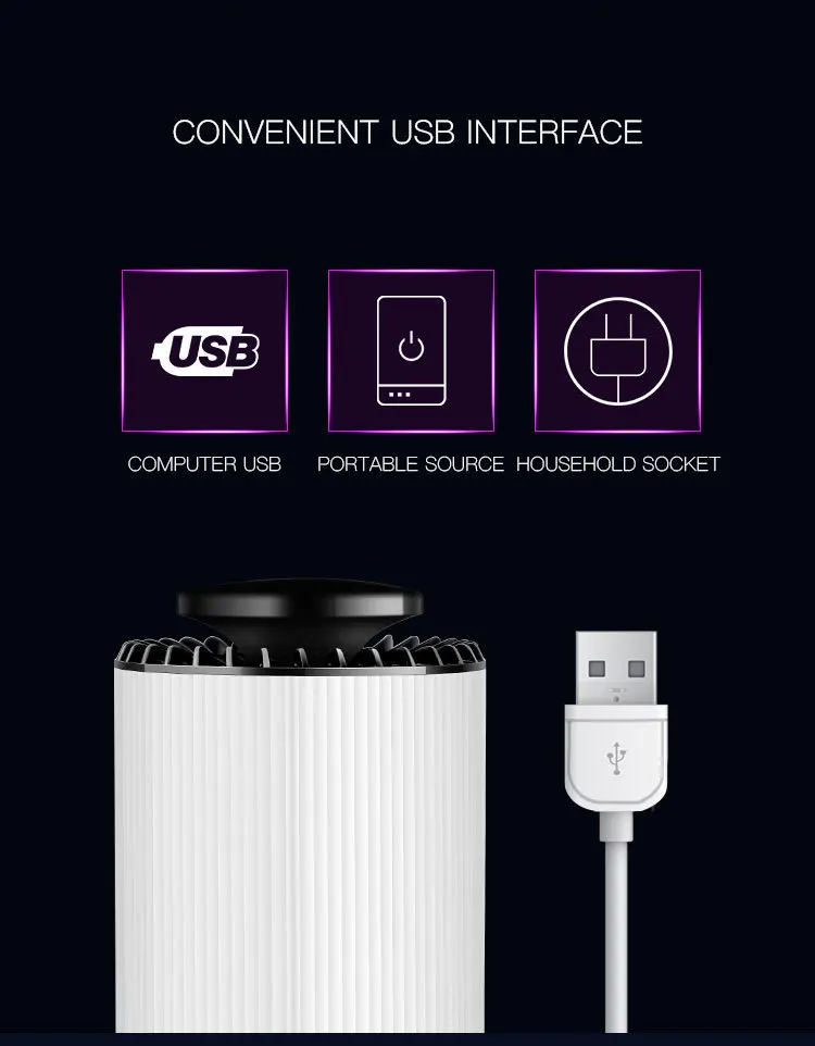 Binval USB антимоскитная лампа электрическая ошибка Zapper с 360 градусов светодиодный сильный вентилятор УФ-лампа для уничтожения внутренний ночник