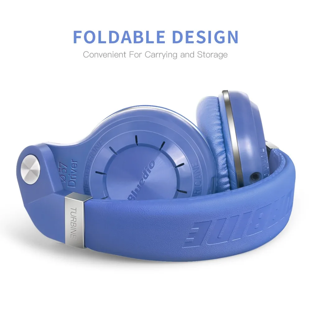 Bluedio T2 + Bluetooth наушники складные накладные BT 4.1 с поддержкой FM и SD карты функции