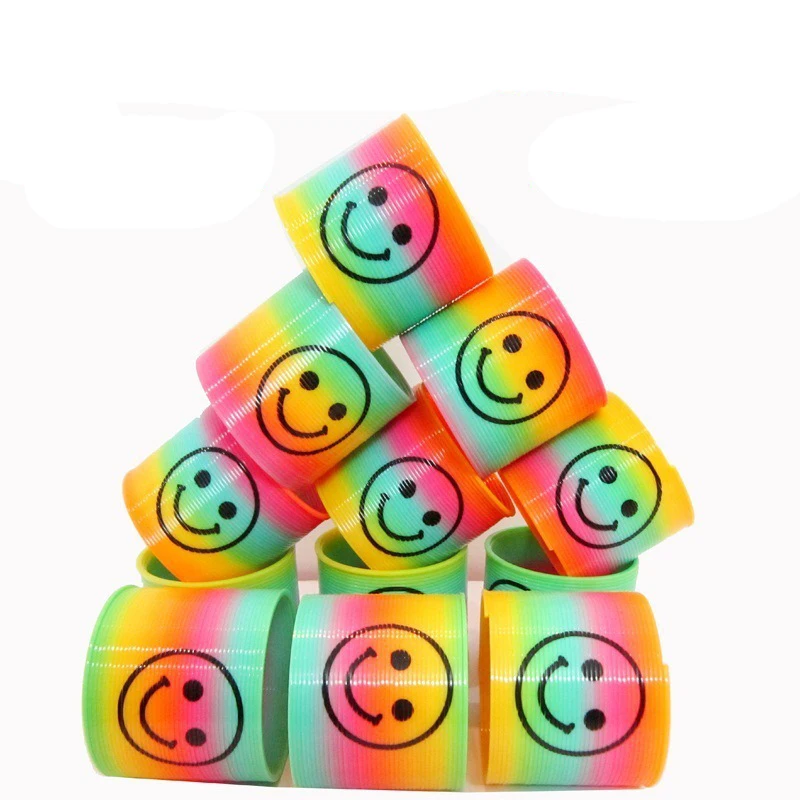 10pcs-set-Kids-Magic-Plastic-Smile-Rainbow-Spring-Colorful-Children-Circle-Coil-Elastic-Ring-for-Christmas