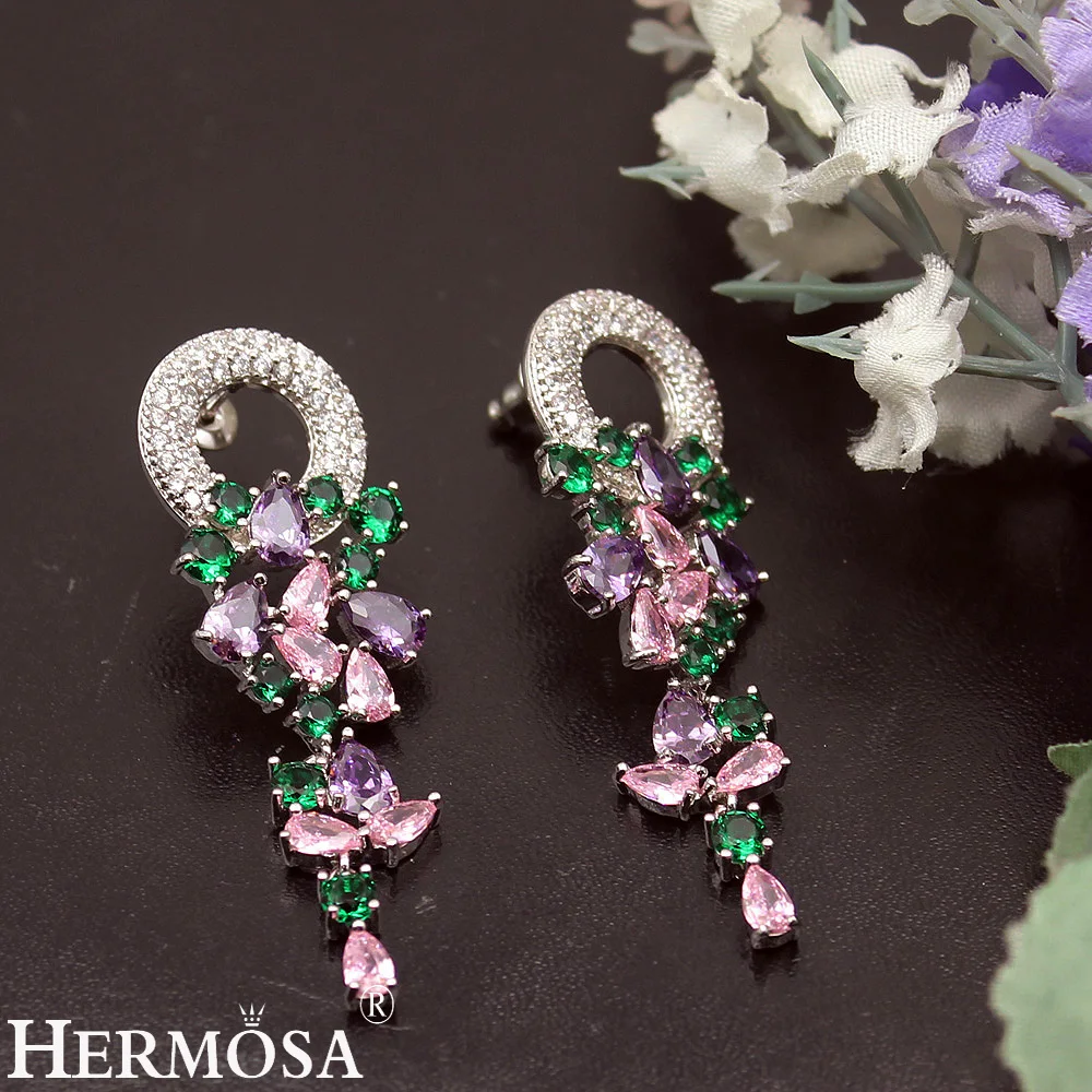 Hermosa женские серьги из натурального камня кунцит камень рождения Перидот