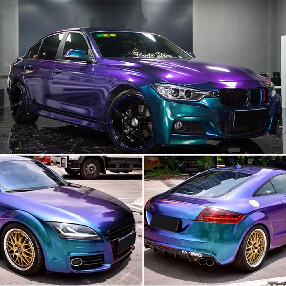 Purple Blue Car Stickers Car Body Films Vinyl Car Wrap Sticker Decal