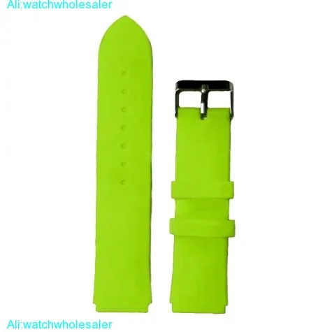 22mm Neon Green Color Silicone Jelly Rubber Unisex Watch Band Straps WB1061G22JB
