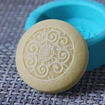 

Silicon Soap Mold Relief Essential Oil Soap Mold Soap Mould Aroma Ston Classical Round Flower Moulds Handmade DIY Craft Silicone