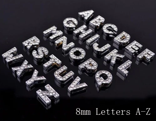 

2018 Real Sale Floating Letter Charms Custom Personalized Cheerleading Name Bag Tag Crystal 8 mm Slider Alphabet Letters A-S