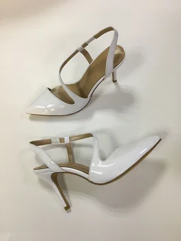

2019 Brand design women shoes Fashion white patent leather pumps leather spring autumn shoes pointed toe thin high heels 35-41