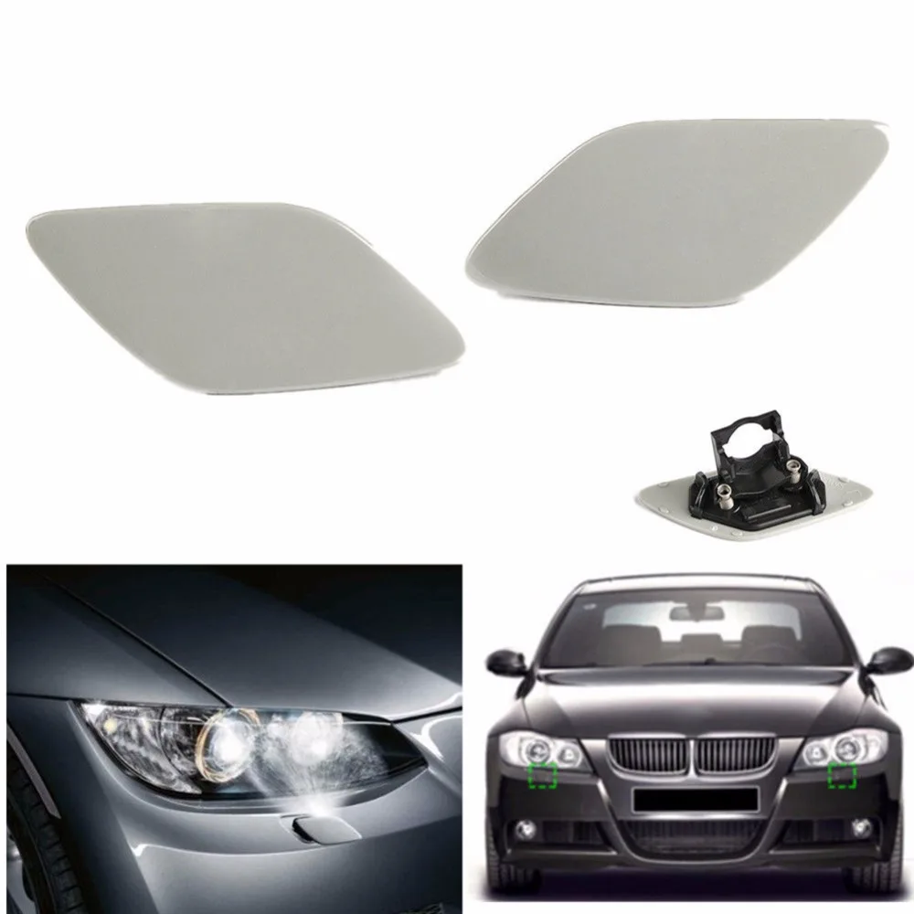 1 Pair Car Headlight Headlamp Washer Cover Cap Front Light Lamp Cover