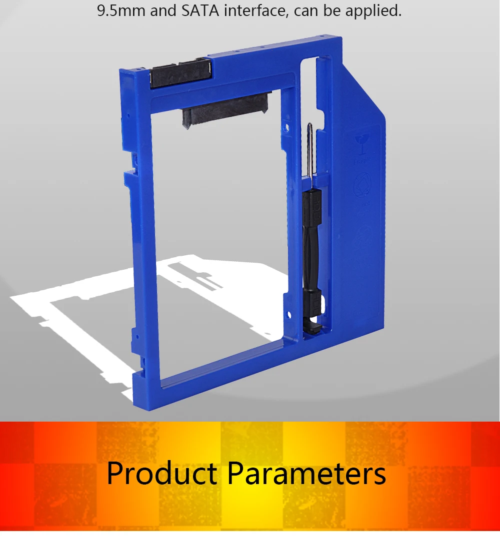 Sunvalley пластиковый SATA 3,0 Универсальный 2-ой HDD Caddy для 9 мм 9,5 мм DVD/CD-ROM ноутбук Optibay с ободком 2,5 дюймов чехол для SSD, HDD
