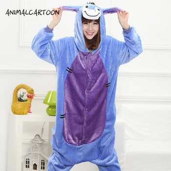 

ANIMALCARTOON 2019 Fashion Autumn and winter Cartoon animals Cute Onesies Donkey Pajamas for Women adult Long sleeve Pajama sets