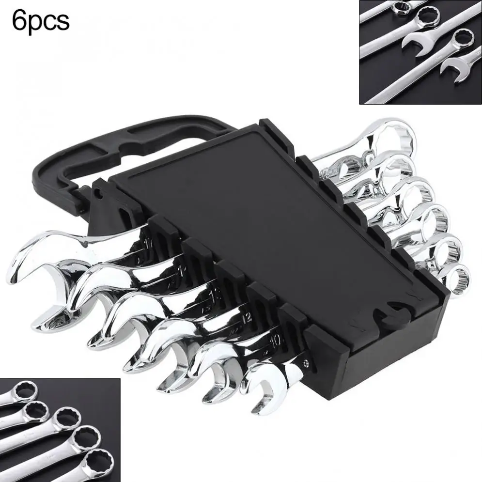 

6pcs/lot 8mm-17mm Combination Spanner Set Dual-use Mirror Wrench for Home Installation / Maintenance