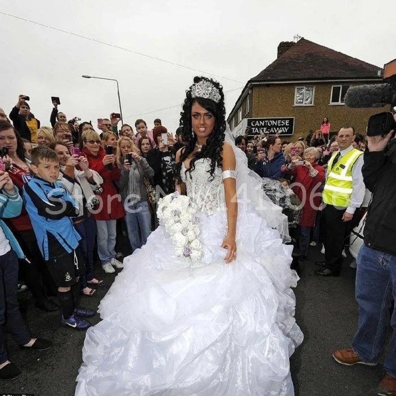 Luks Buyuk Yag 2016 Yeni Sevgiliye Beyaz Organze Dantel Balo Cingene Gelinlik Gelin Kiyafeti Vestido De Noiva Robe De Mariage Gowns China Dresses Halloweendresses At Aliexpress