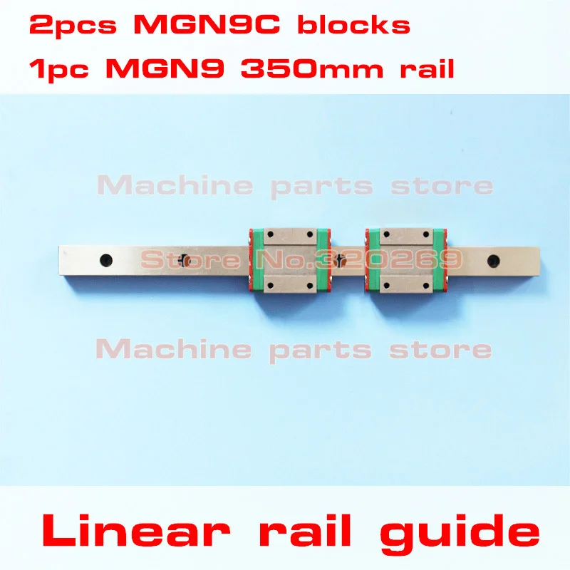 MGN9C-350mm rail CNC 9 мм линейные направляющие MGN9 L = 350 линейный железнодорожные пути+ MGN9C линейные перевозки для ЧПУ X Y Z оси MGN9H квадратной формы - Цвет: MGN9C-350mm rail