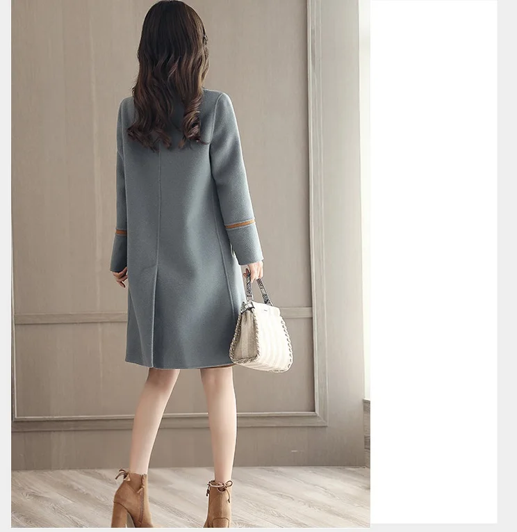 Бутик Большие размеры Зимняя шерстяная куртка female2018new тонкий средней длины в Корейском стиле шерстяное пальто Модные женские шерстяные