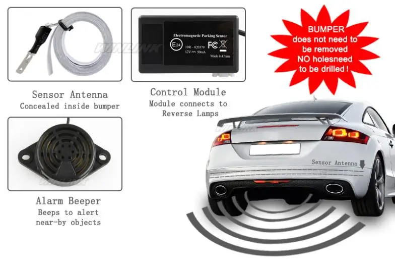  Hot Car Electromagnetic Parking Sensor No Holes\Easy install Parking Radar Bumper Guard Backup Reve