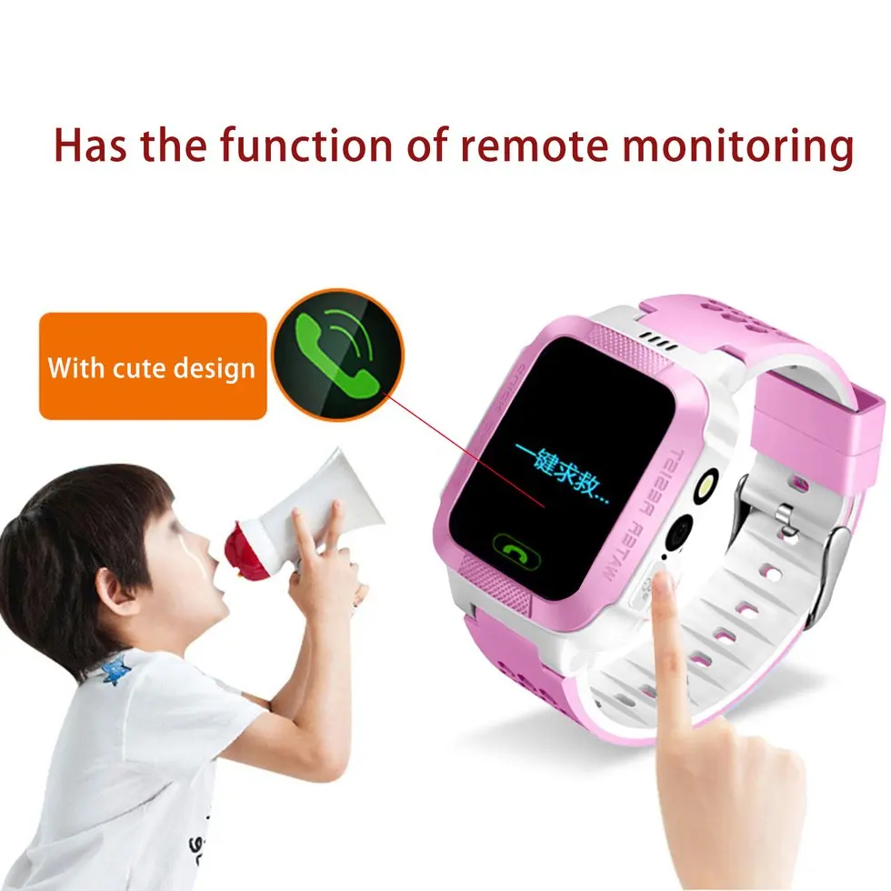 

Smart Wrist Watch Phone Anti-lost Children GPS Tracker SOS Call Camera 1.4" 2pcs