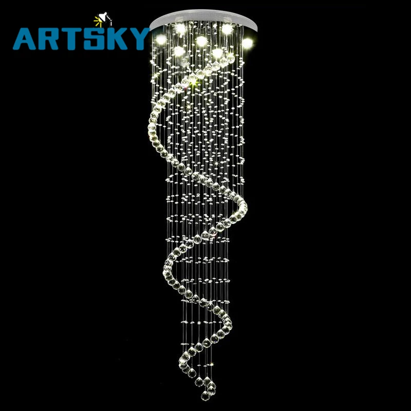 

Modern K9 Crystal Lighting Fixture Home Decoration GU10 LED Bulbs Ceiling Lamp for Restaurat Hotel Foyer Living Room Stairs