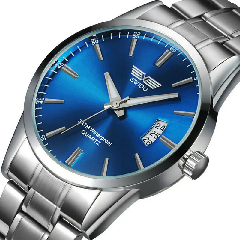

Men's Stainless Steel Band Date Analog Quartz Sport Wrist Watch