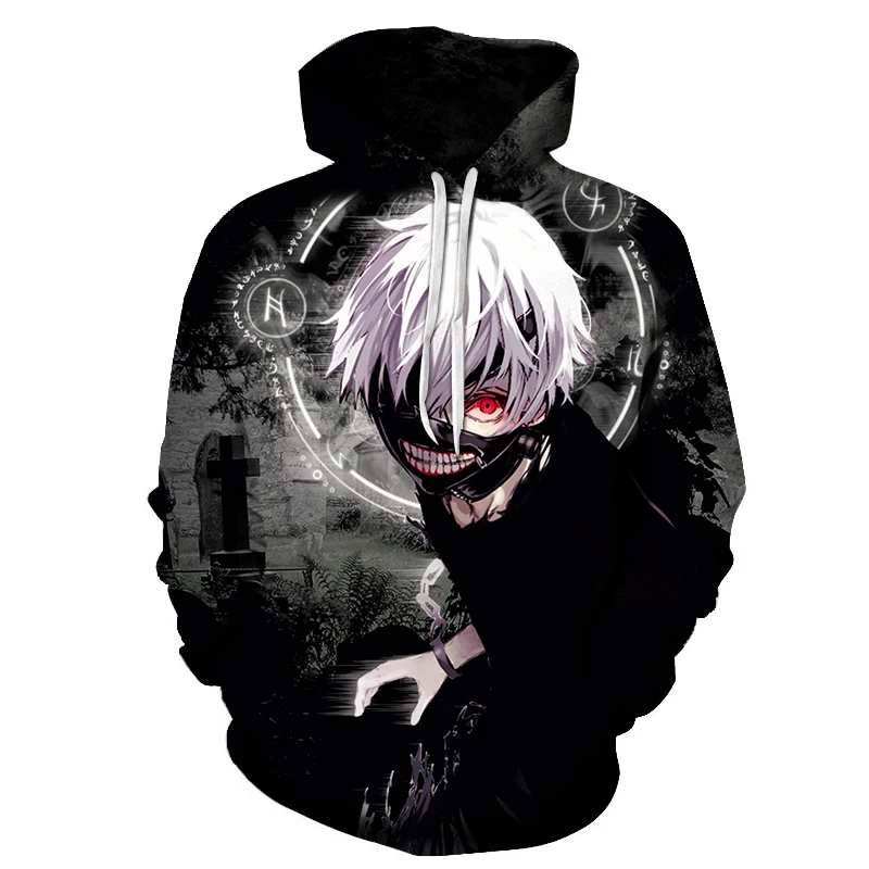 

2019 New Tokyo Ghoul 3D Hoodies Sweatshirt Unisex Autumn Casual 3D Hoody Tops Men Women Hip Hop Outwear Sportswear Tracksuit