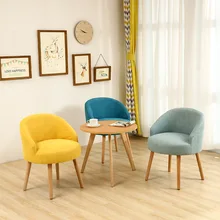 Nordic Fabric Lazy Sofa Casual Living Room Home Furniture Solid Wood Dining Room Dining Chair Fashion Creative Personality Chair giantex living room accent leisure chair modern fabric upholstered arm chair single sofa chairs home furniture hw54386