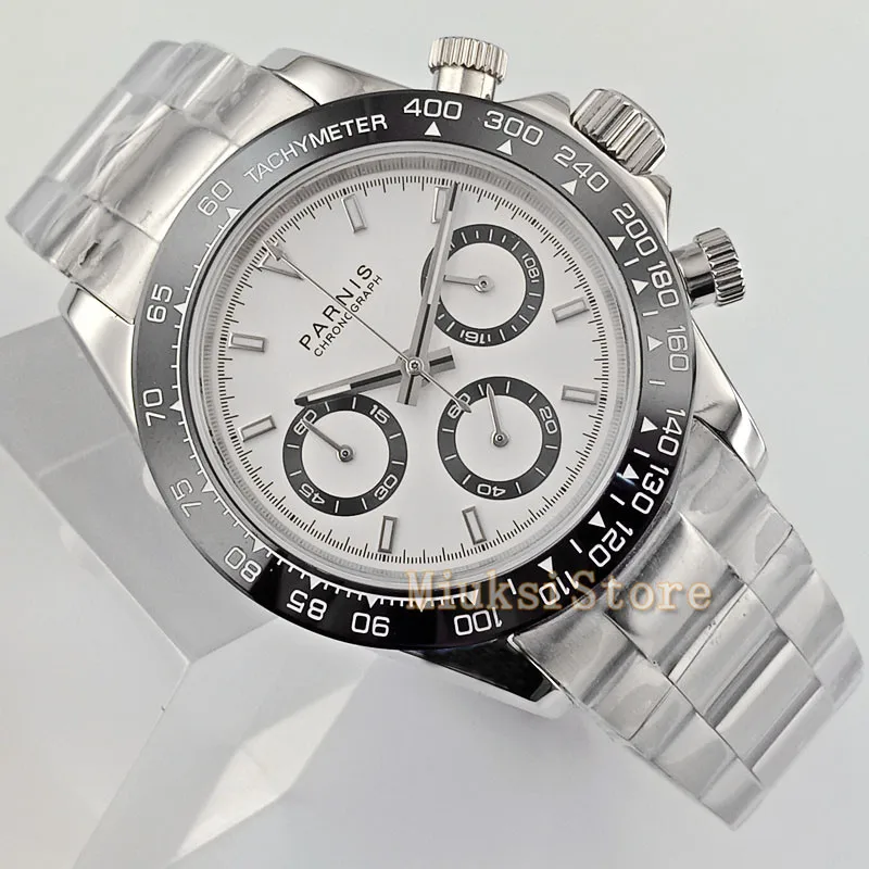 

39mm white sapphire glass quartz Chronograph automatic mens mode faux chronographe Classique pour Cristaux Montres montre Cadea