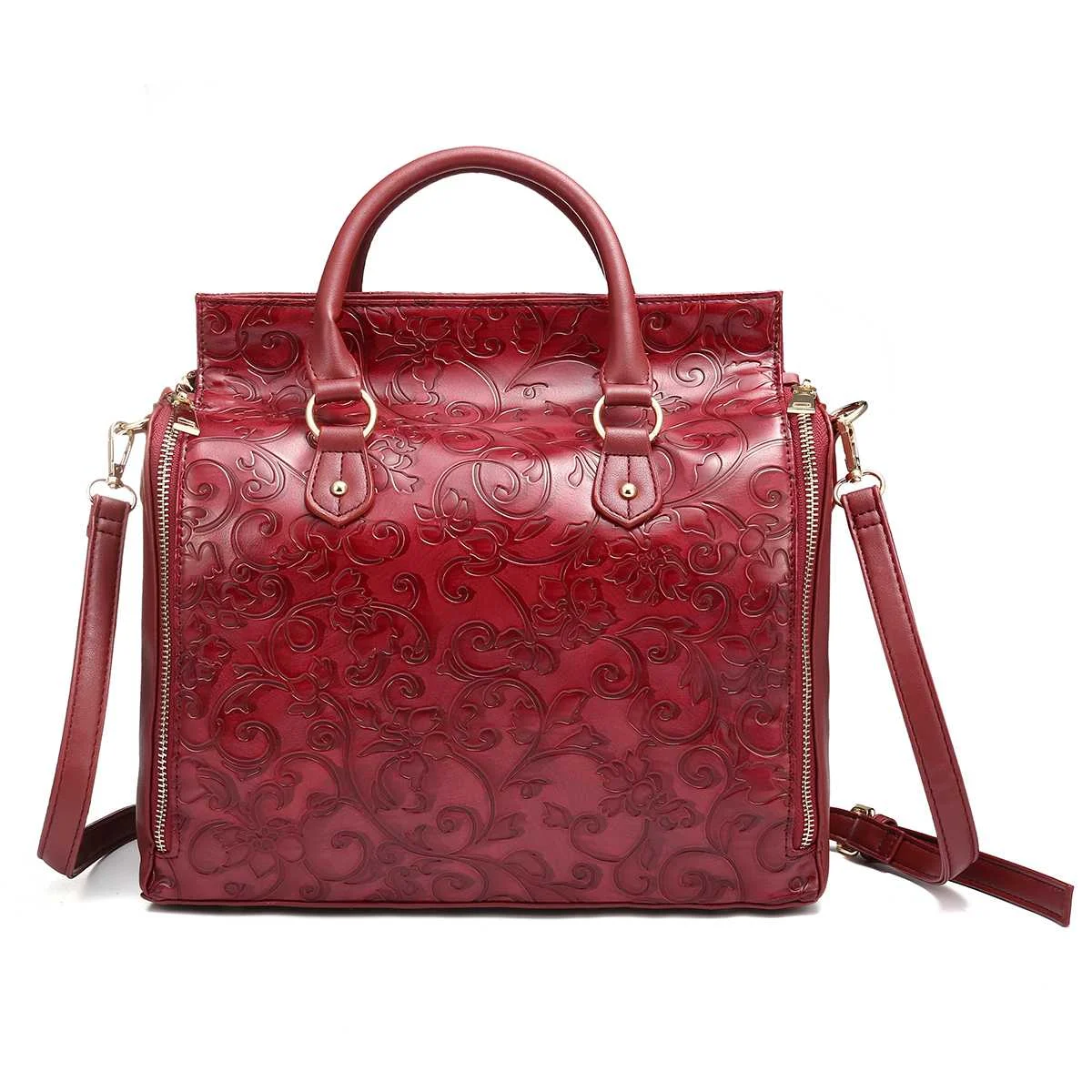 Red L Osmond Feminine Bolsa роскошная женская сумка из тисненой кожи, сумка-Органайзер, женская сумка-тоут, многофункциональная Большая вместительная сумка на плечо - Цвет: Red L