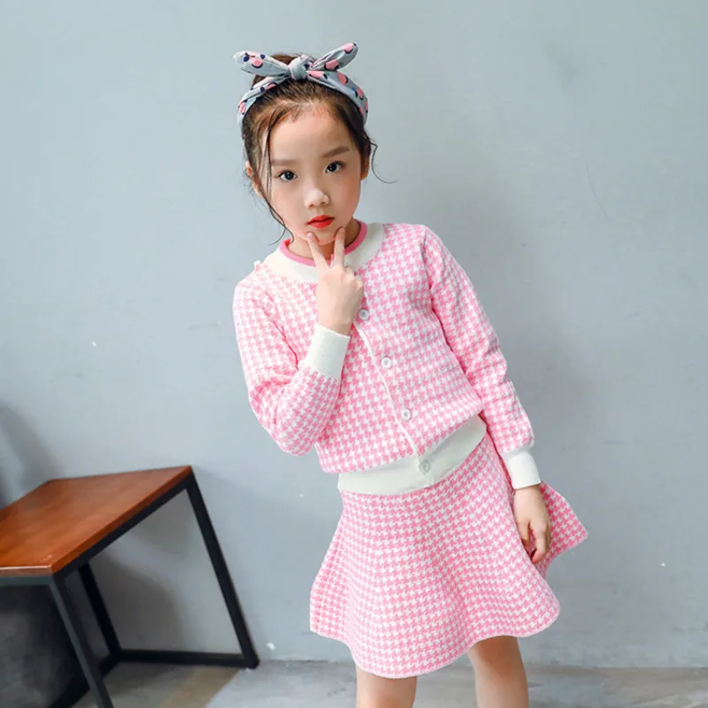 Cute Toddler Girl Clothing Sets Kids 2018 Spring Children Clothes Plaid