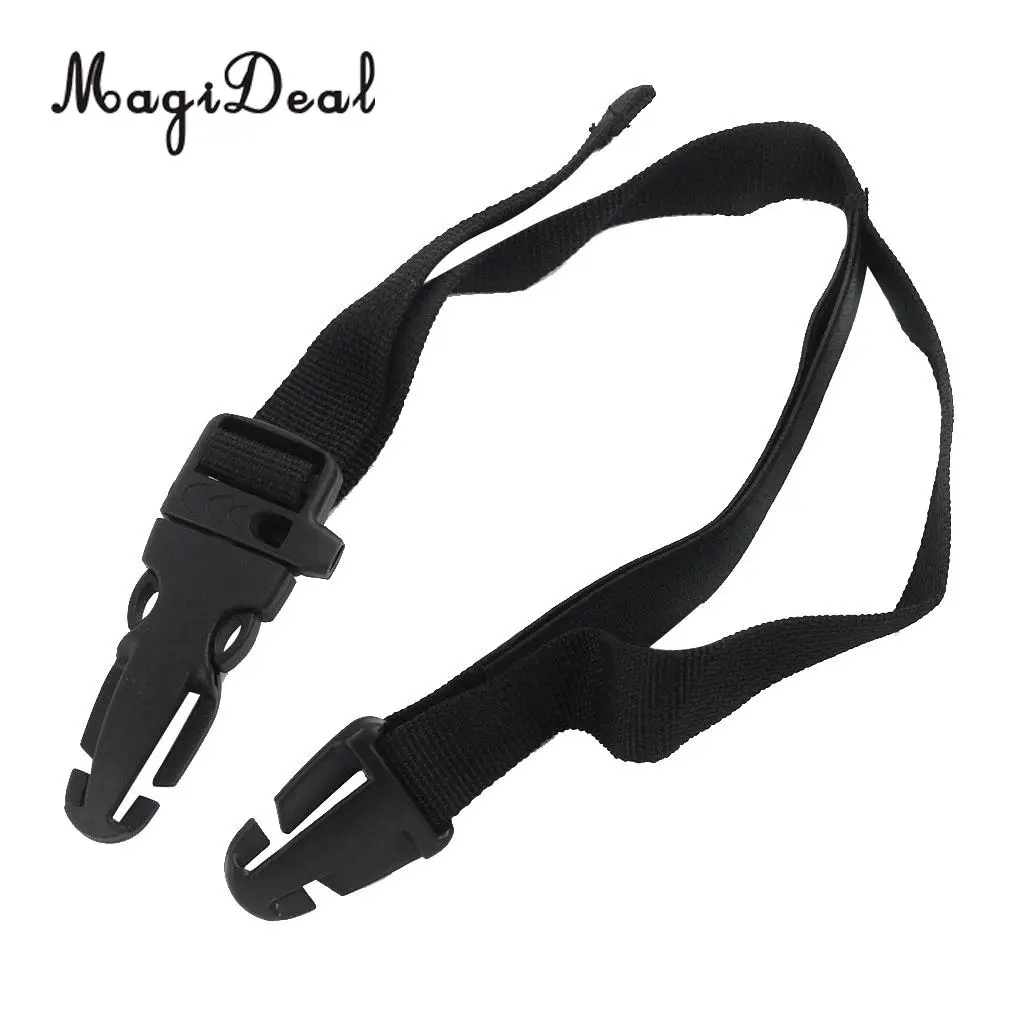 MagiDeal Adjustable Backpack Webbing Chest Strap with Whistle Buckle Black for Climbing Hiking Kayaking Canoeing Boating Acces